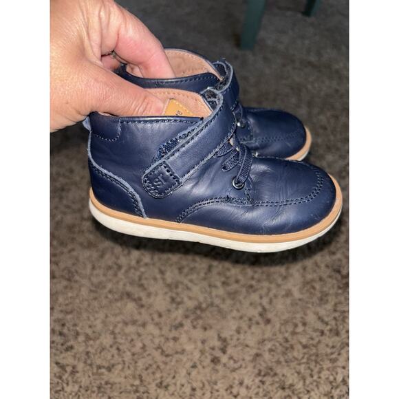 Vintage Style Stride Rite "Quinn" toddler boy sz. 6 blue ankle boots. Adorable - Picture 1 of 14